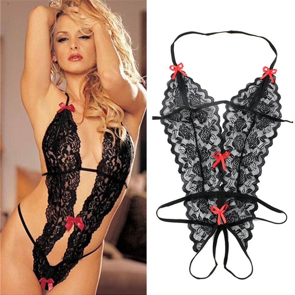 Women's Black One Piece Lace Lingerie ALL SIZES